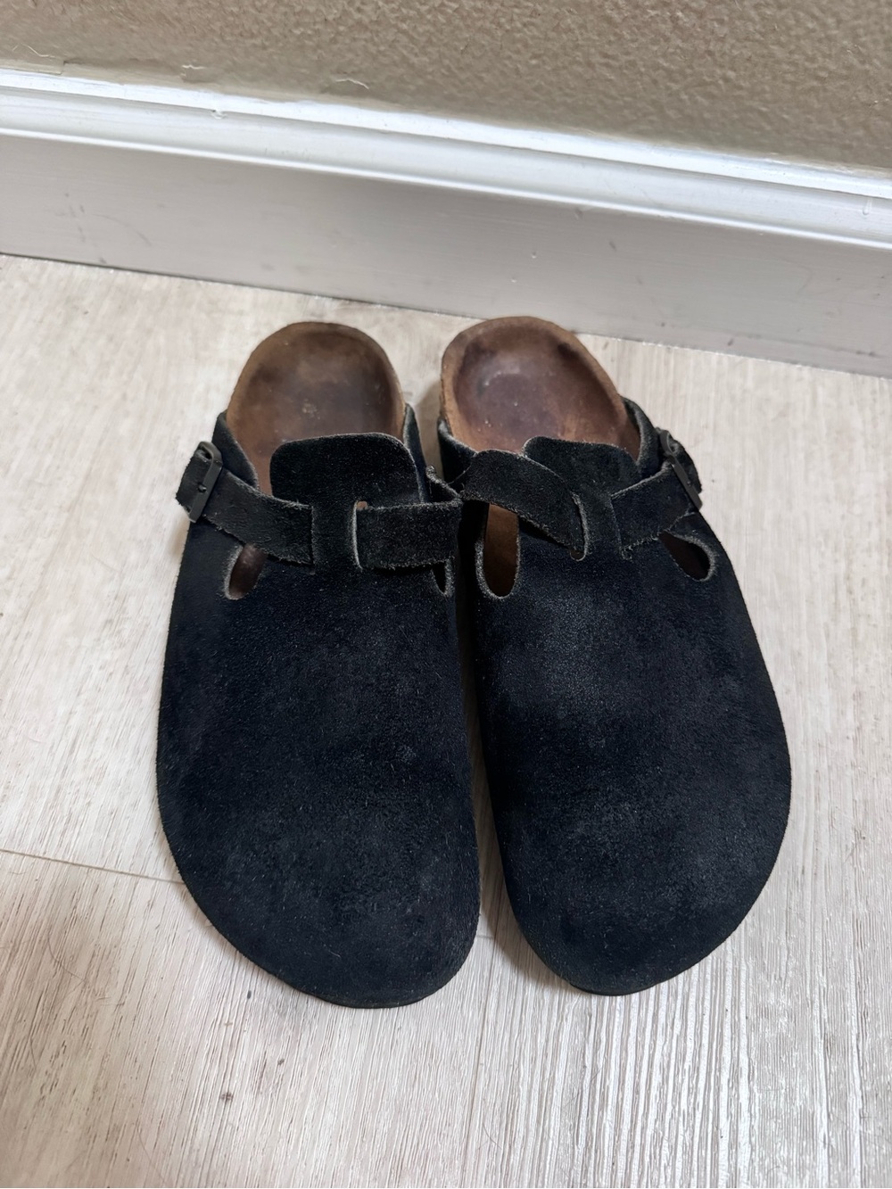 Birkenstock Black Suede Clog Mules 37